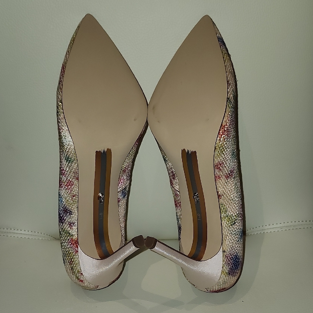 New - Sam Edelman "Hazel" Floral Sequin Heels - Picture 8 of 13